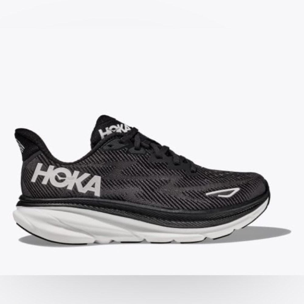 Hoka Black and White Running Sneakers